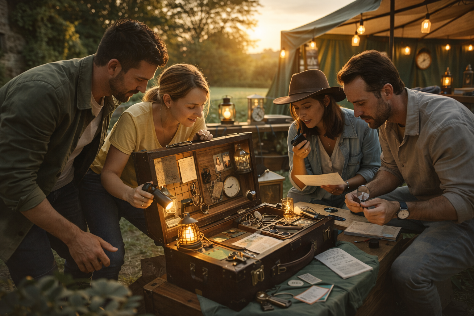 Groupe résolvant des énigmes lors d'un escape game mobile inclusif